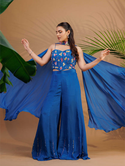Royal Blue Embellished co-ord set