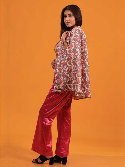 Fuchsia Pashmina Cape Cords