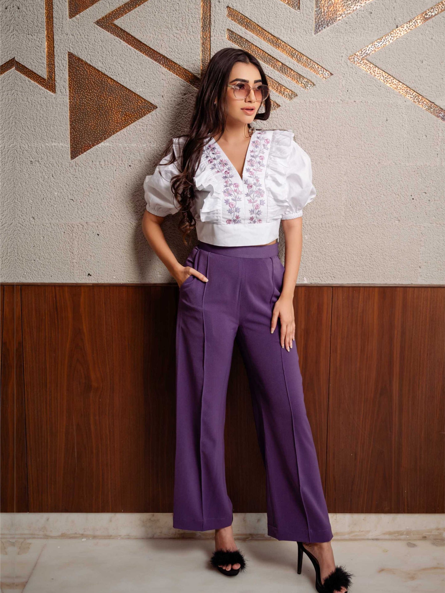 White & Lavender Co-Ord Set