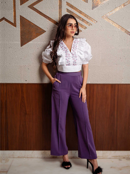 White & Lavender Co-Ord Set