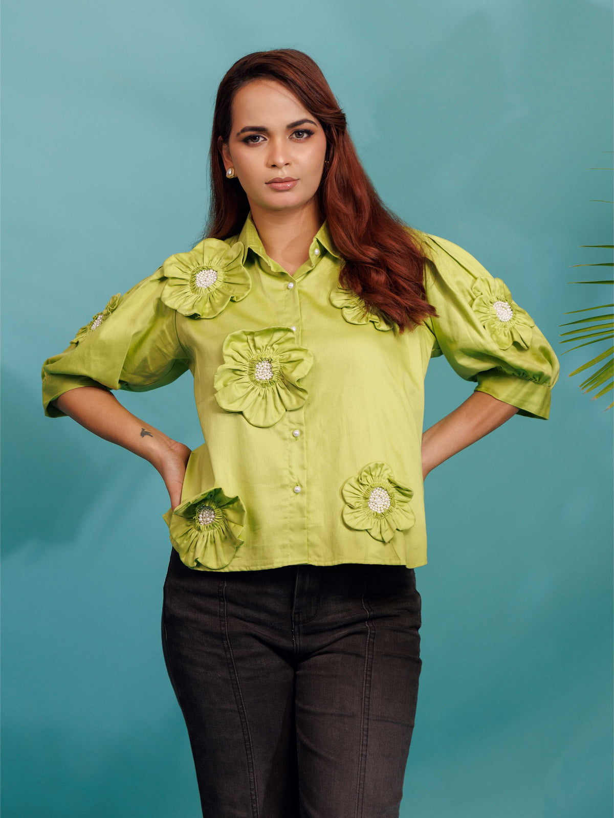 Light Green Floral Shirt