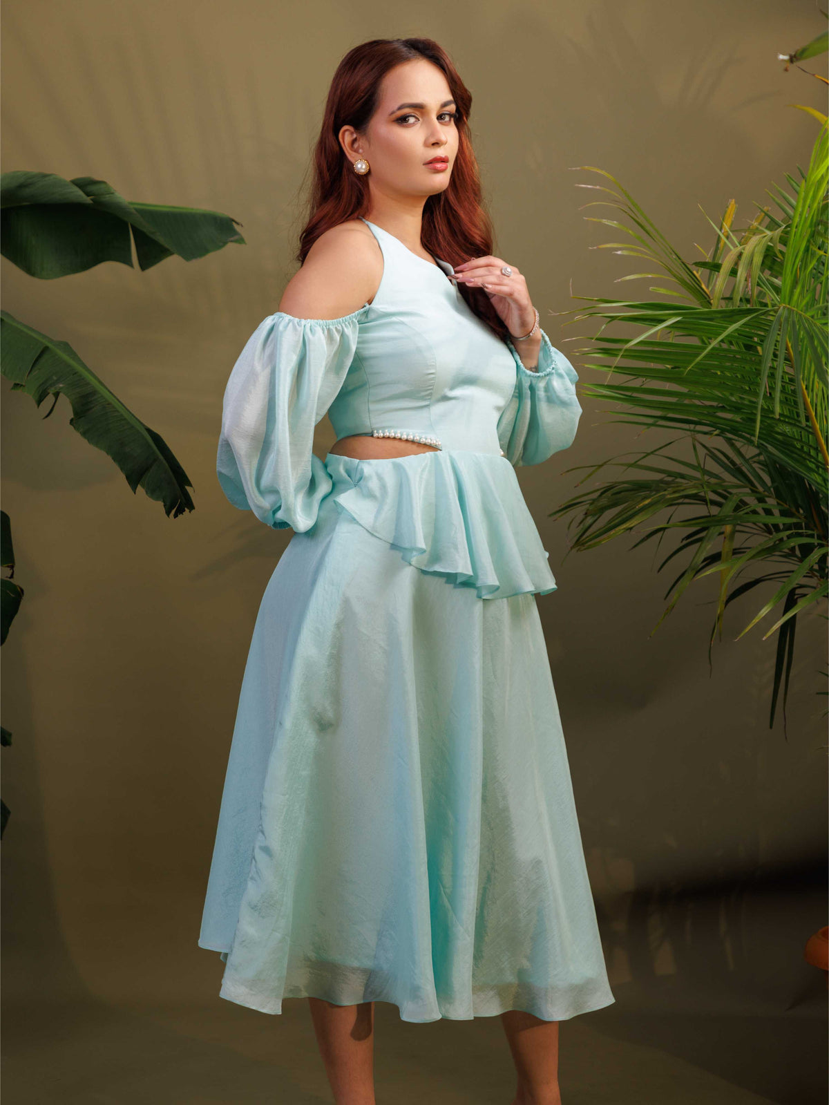 Powder Blue Peplum Dress