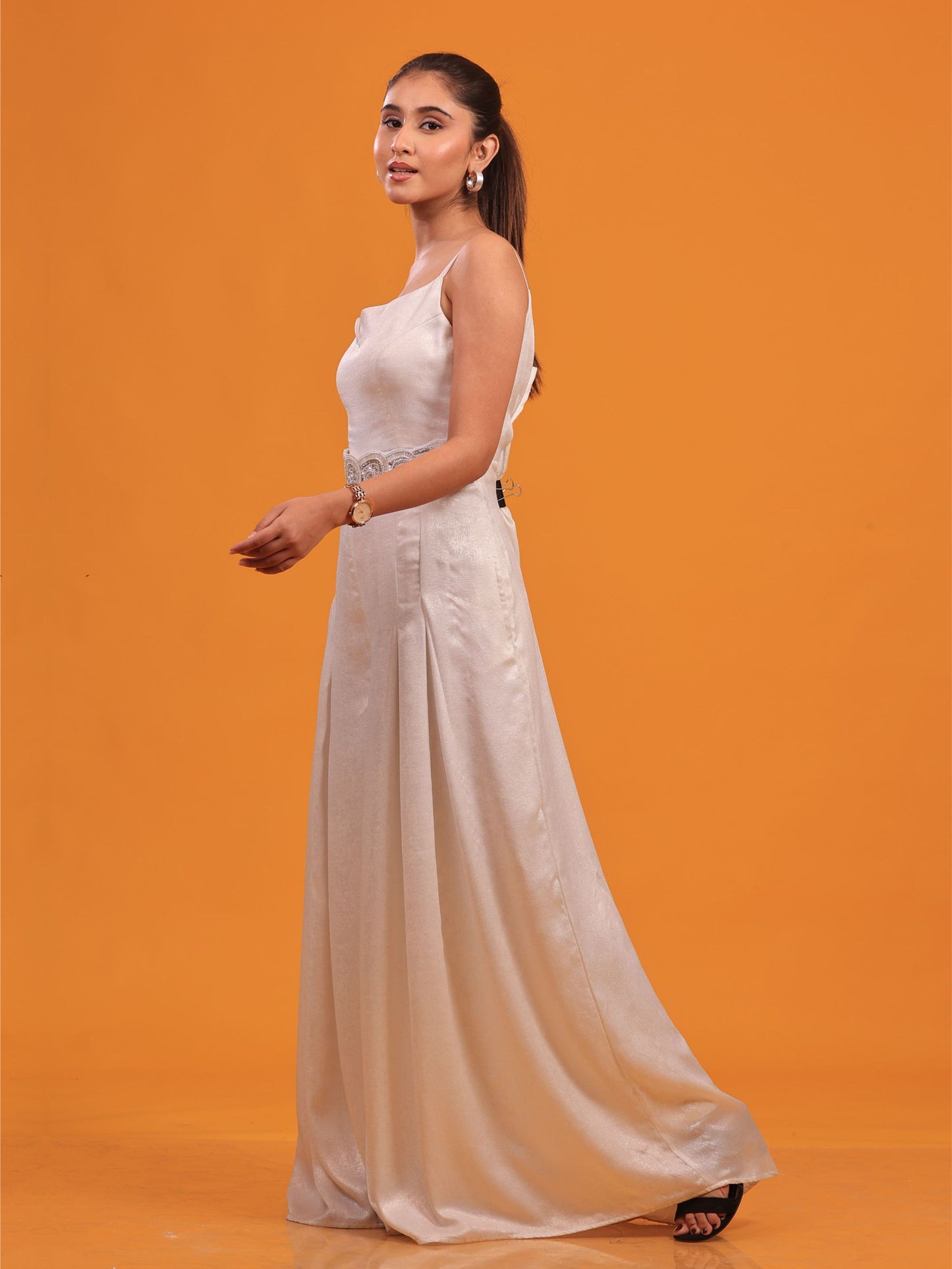 White Metallic Jumpsuit