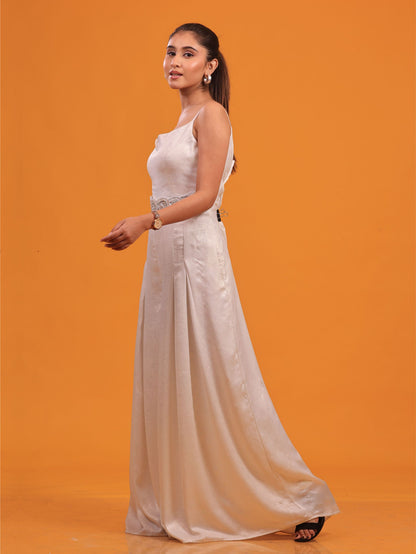 White Metallic Jumpsuit