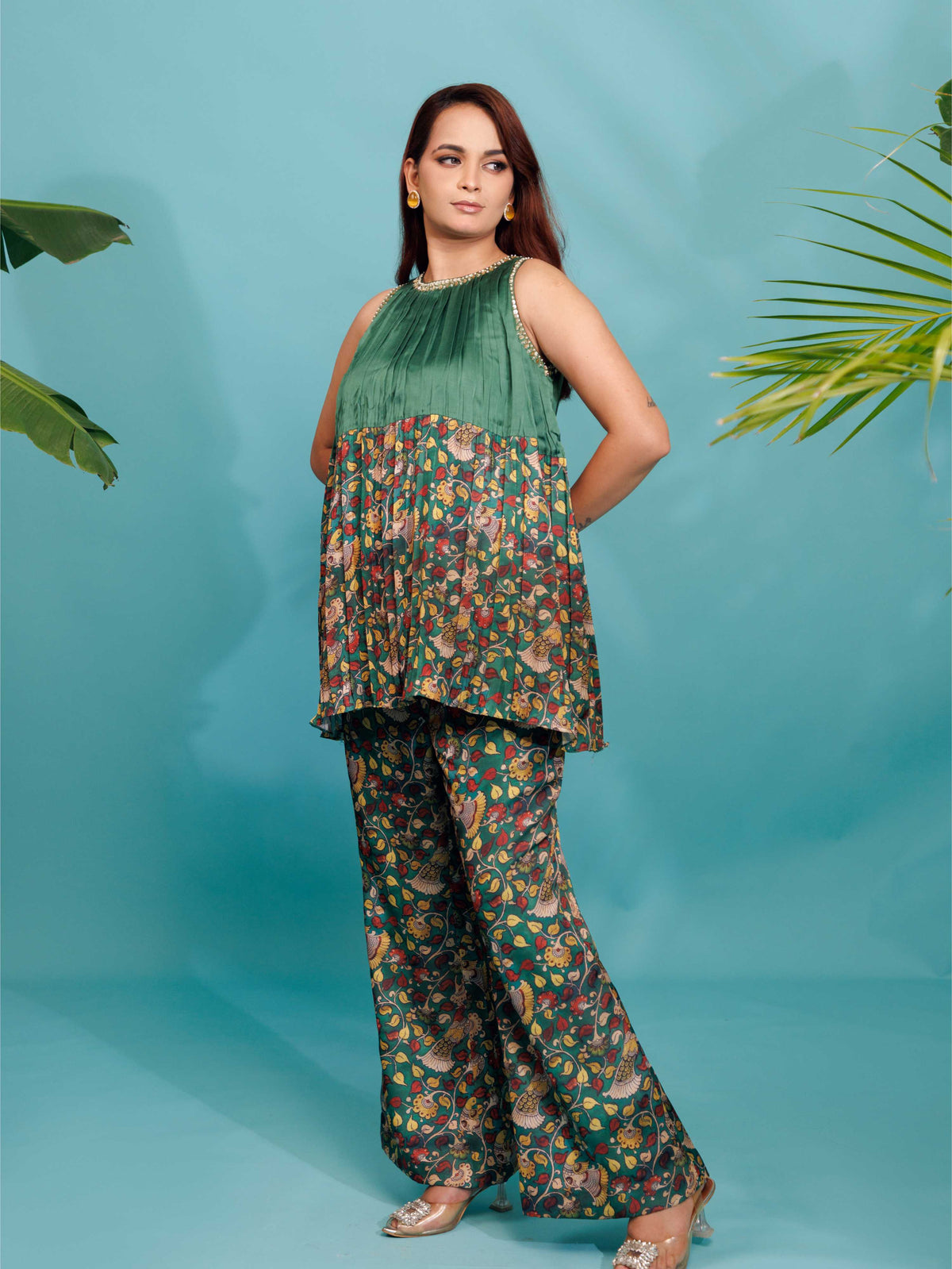 Emerald Printed Flared Co-Ord Set