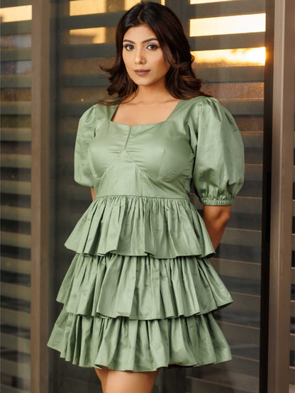Russian Green Layered Dress
