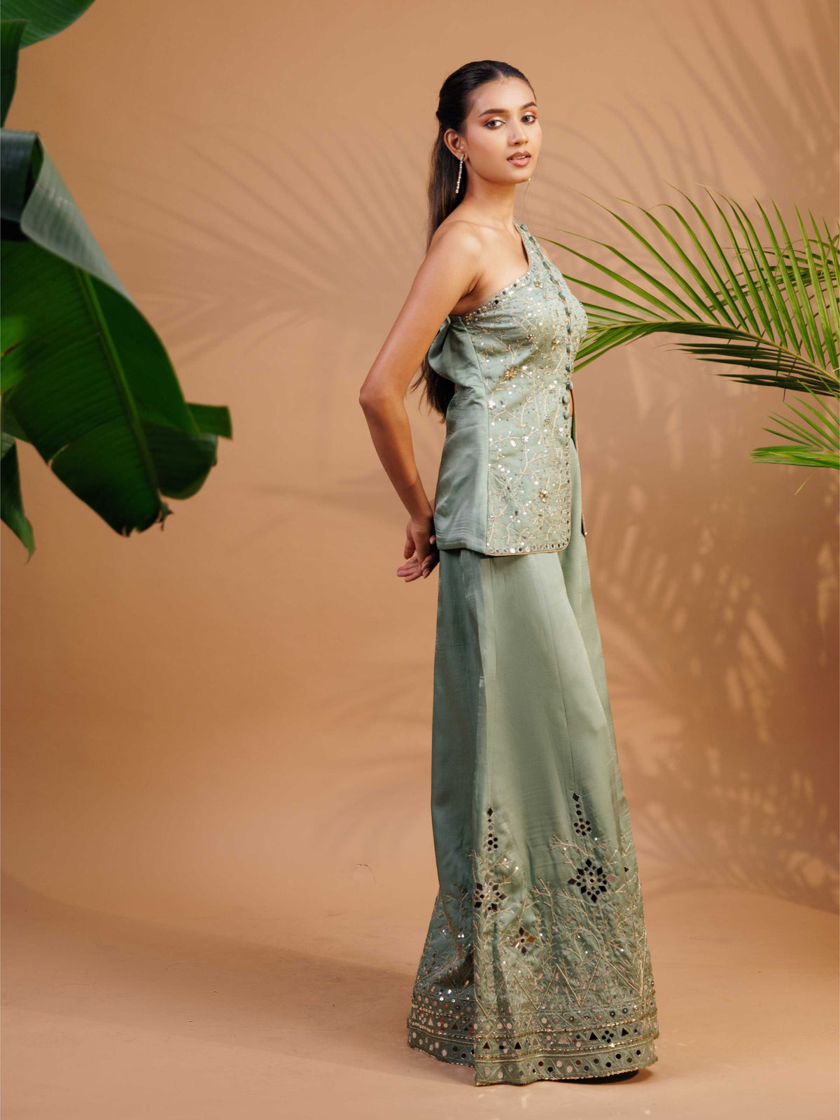 Sage Green Embroidered Co-Ord Set
