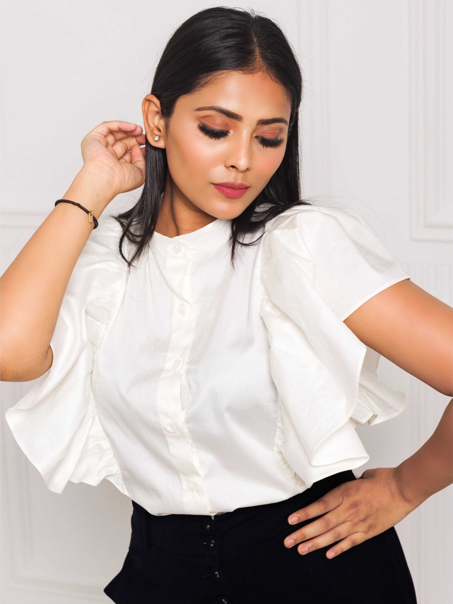 Off White Frill Shirt