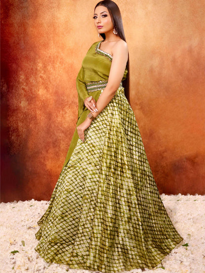 One Off Shoulder Indo Western