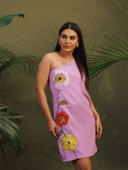 Lilac Floral Mini Dress