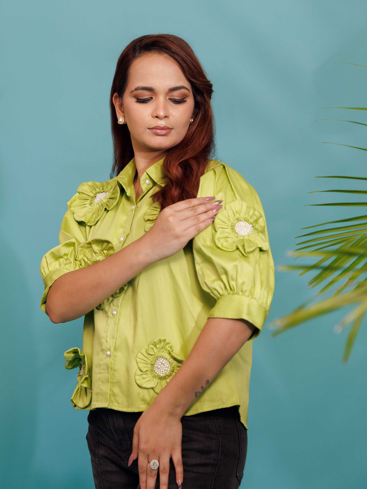 Light Green Floral Shirt