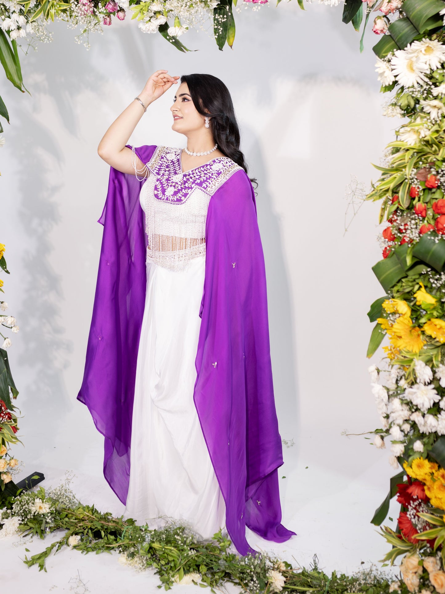 Cape Drape Skirt Set