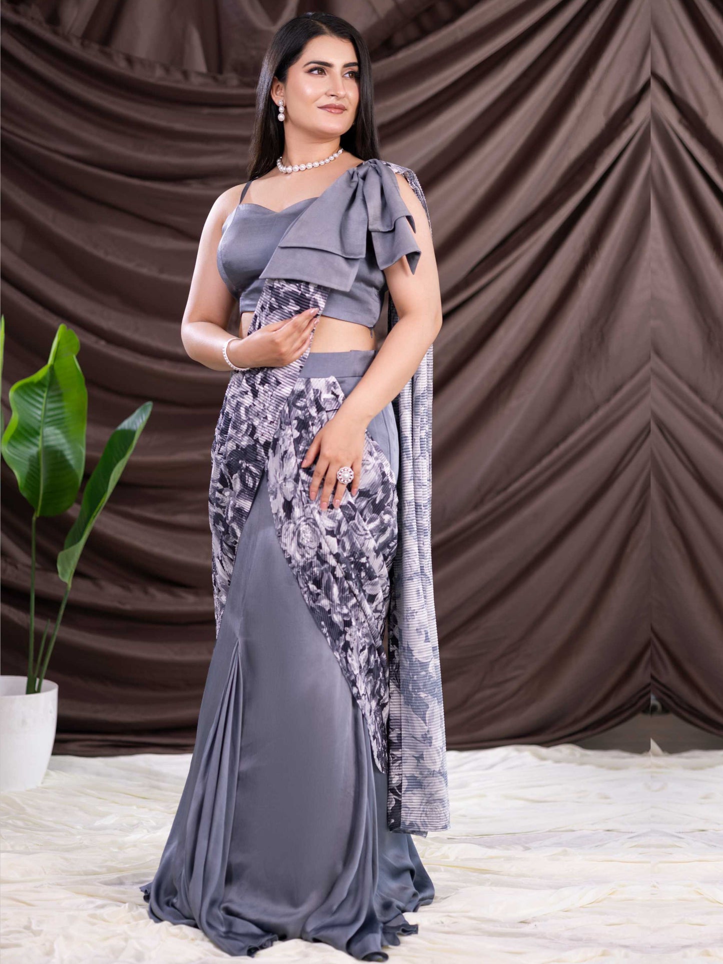 Grey Indo Western