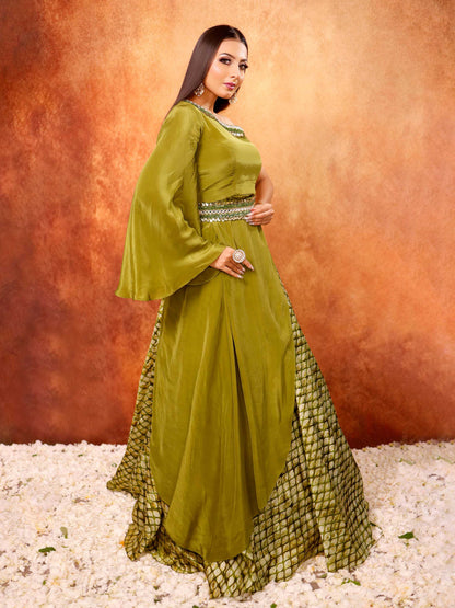 One Off Shoulder Indo Western