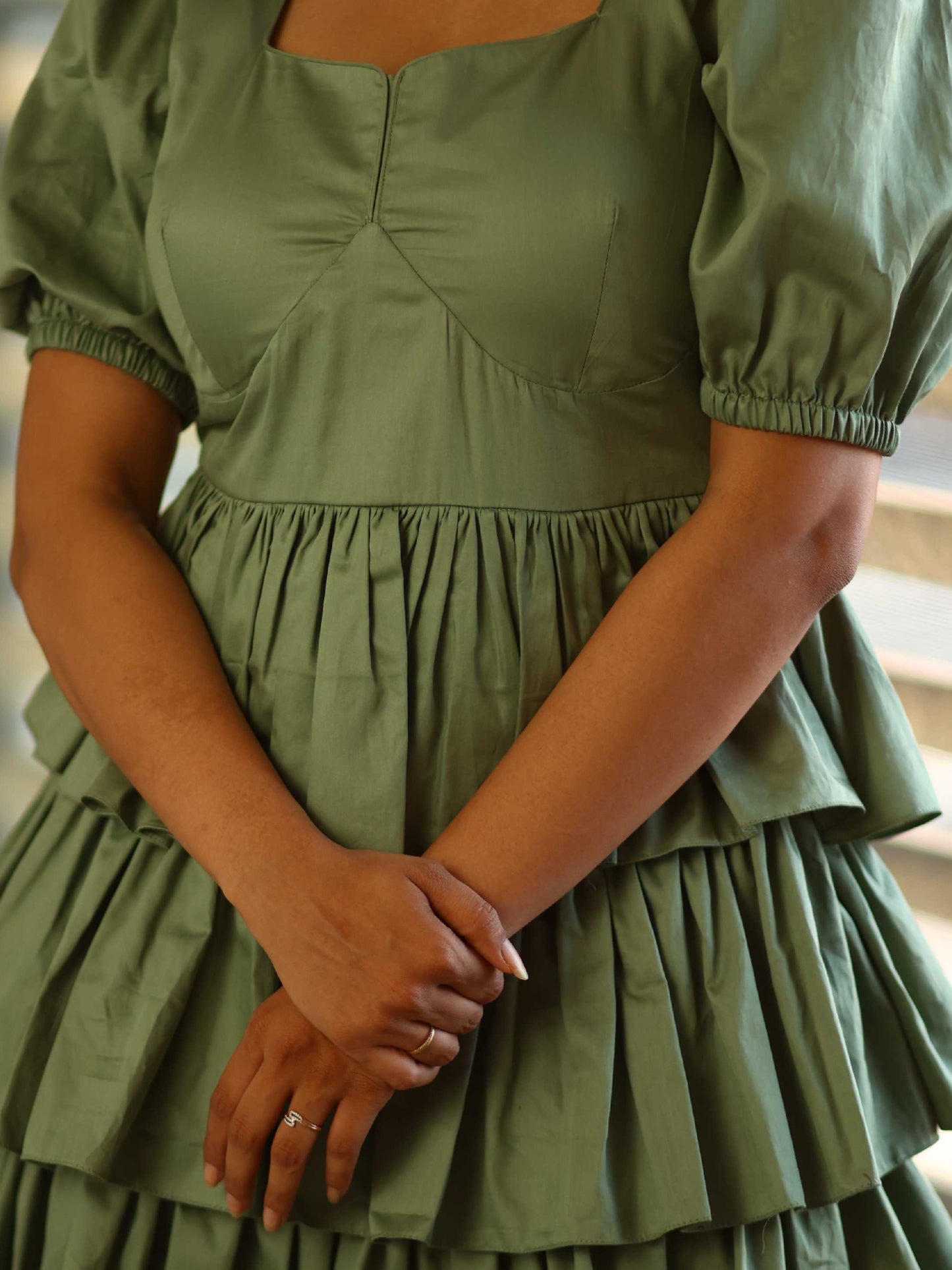 Russian Green Layered Dress