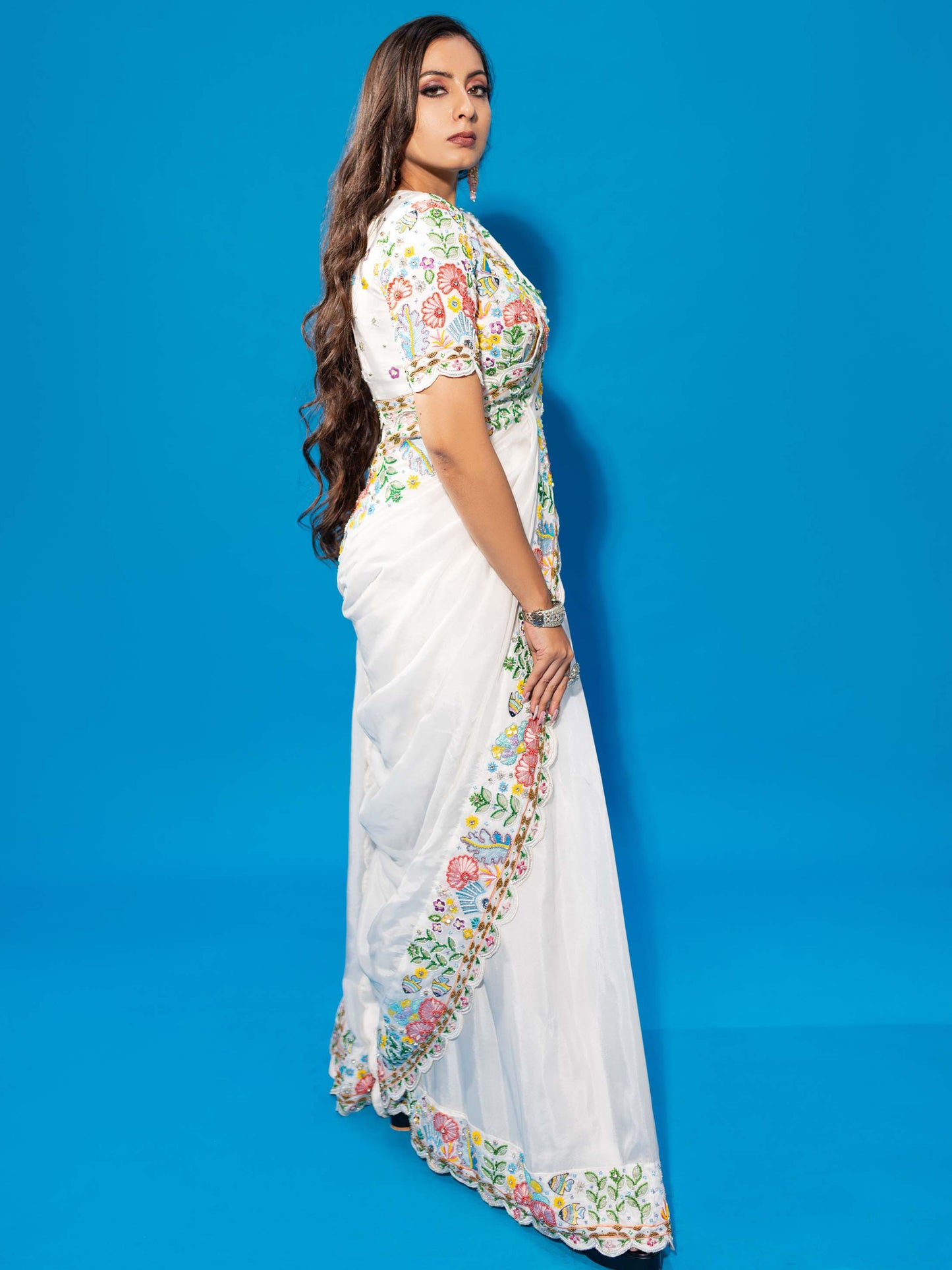 Ocean Theme Saree
