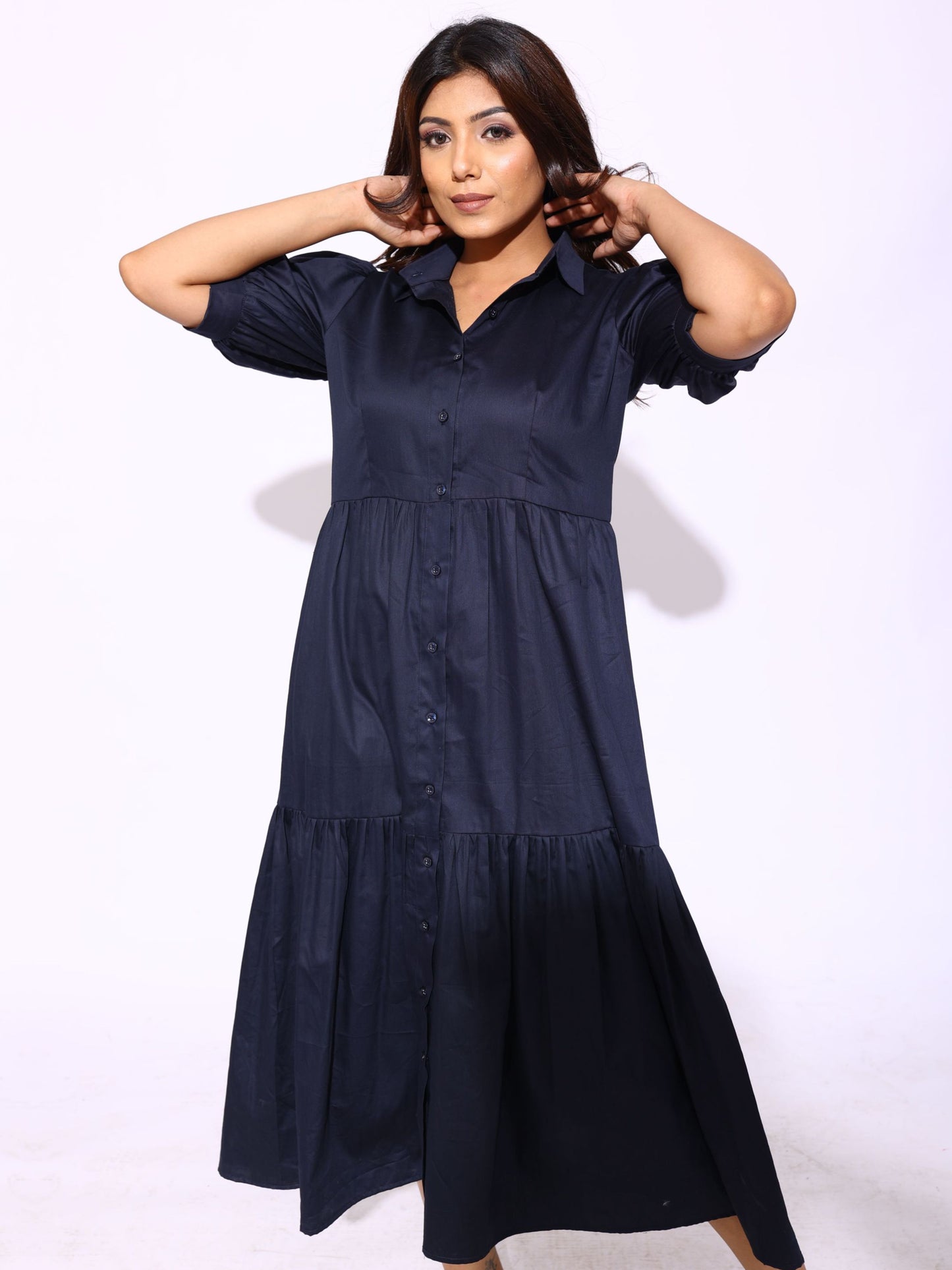 Navy Blue Shirt Dress