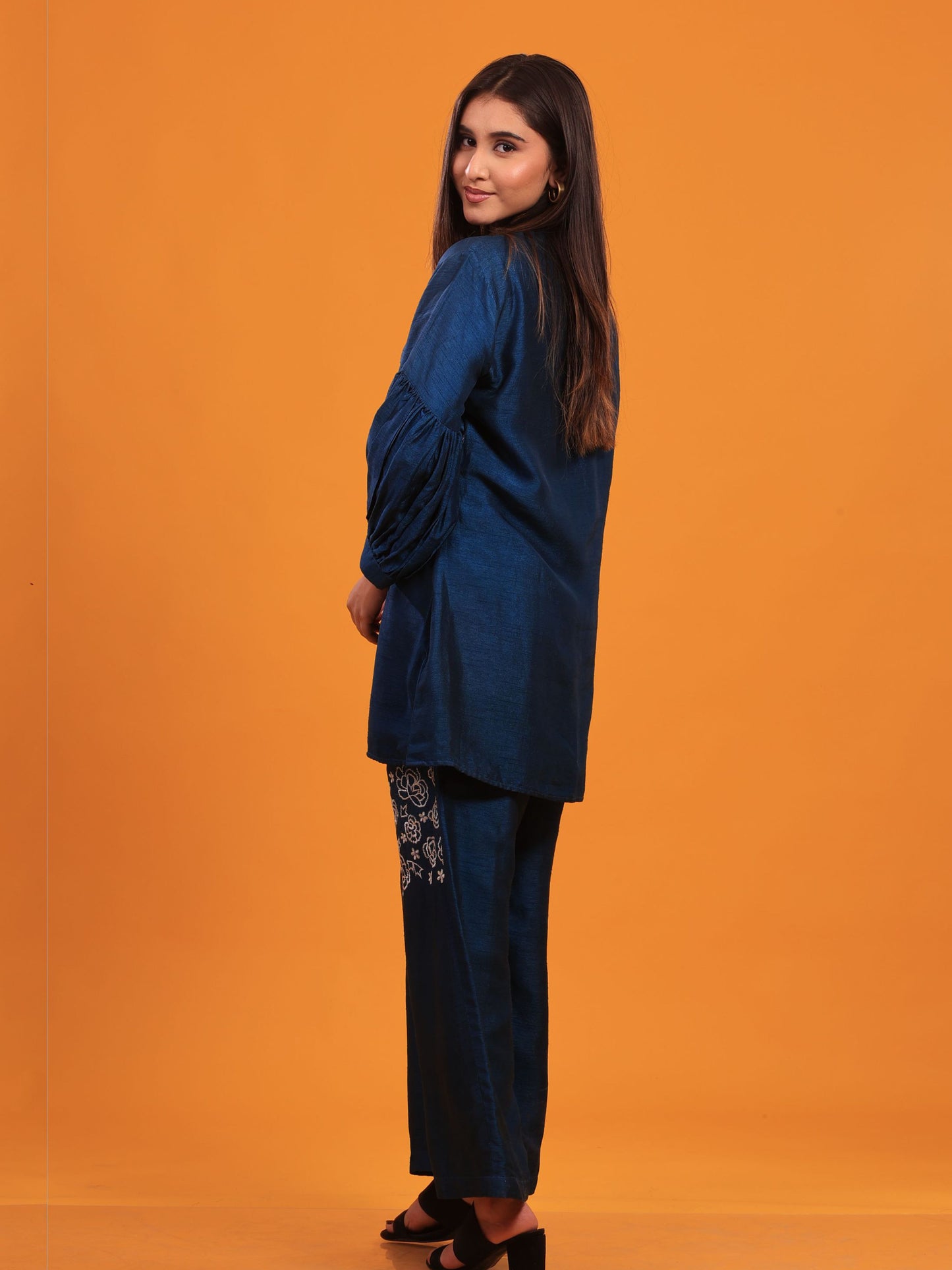 Embroidered Blue Shirt Pants