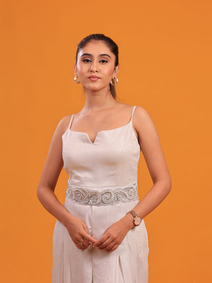 White Metallic Jumpsuit