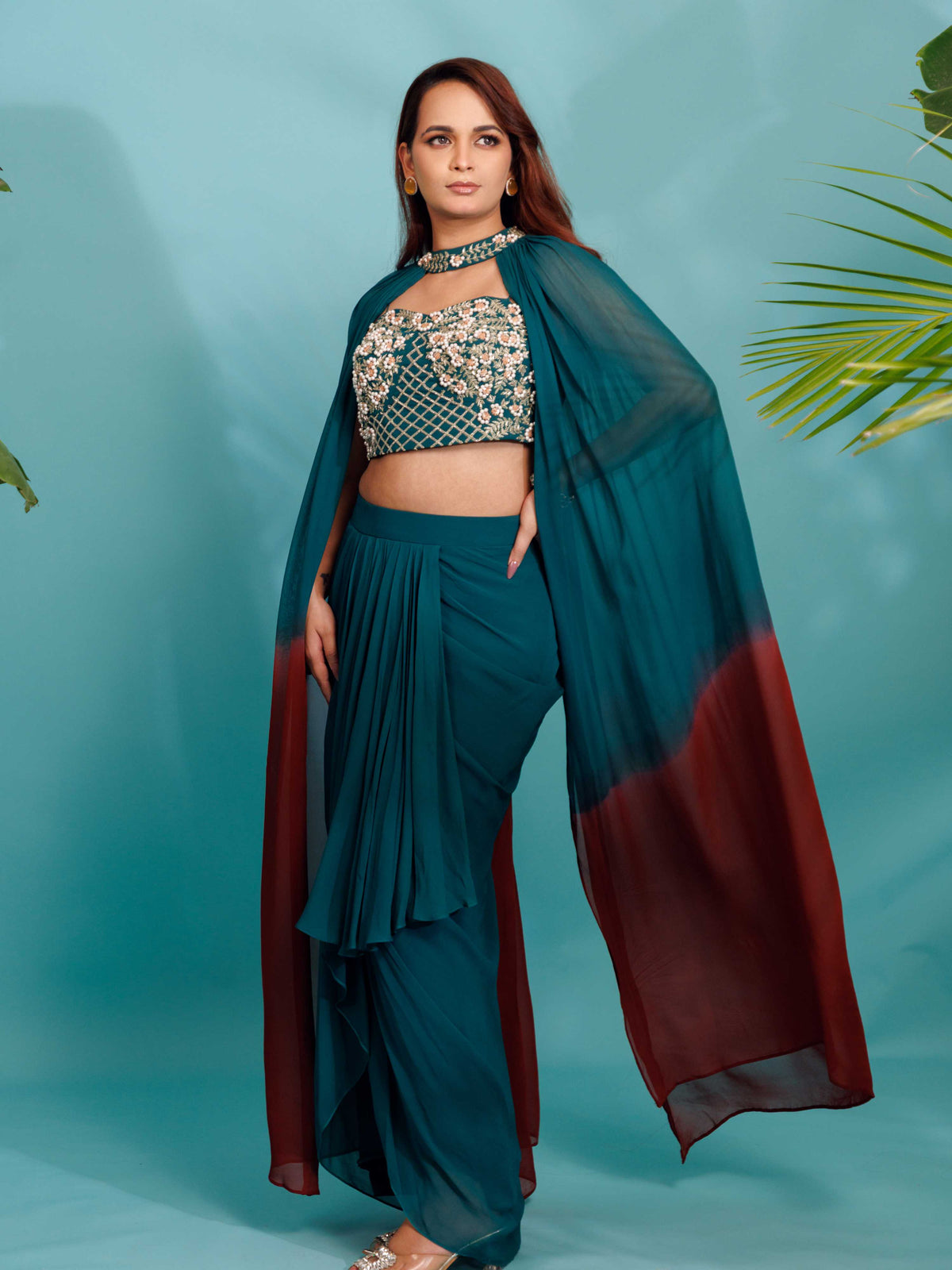 Teal Draped Set