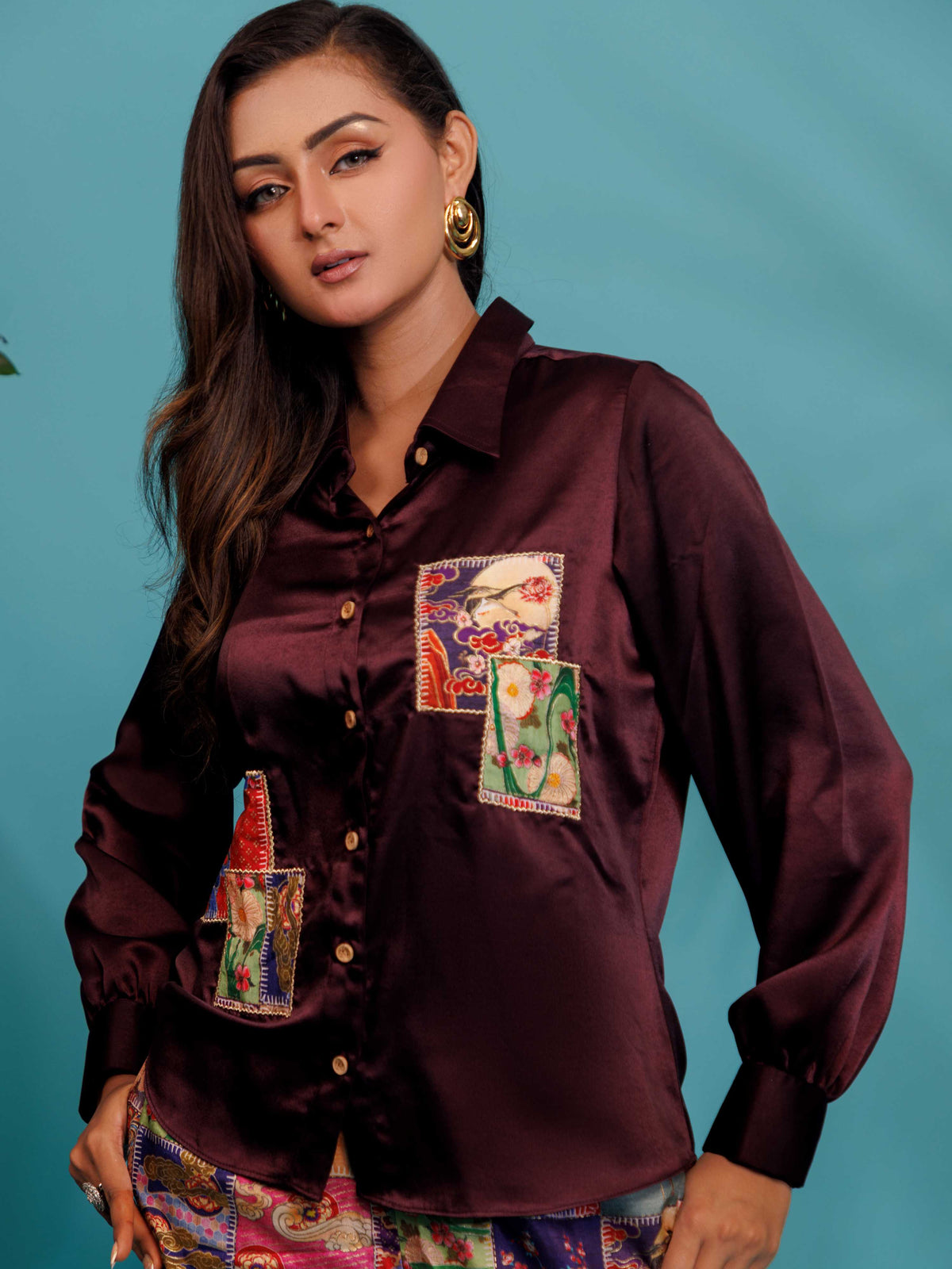 Wine Patchwork Co-ord Set