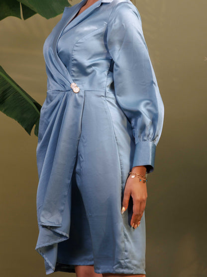 Powder Blue Draped Dress