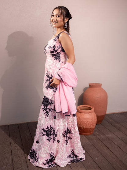 Baby Pink Sharrara Set