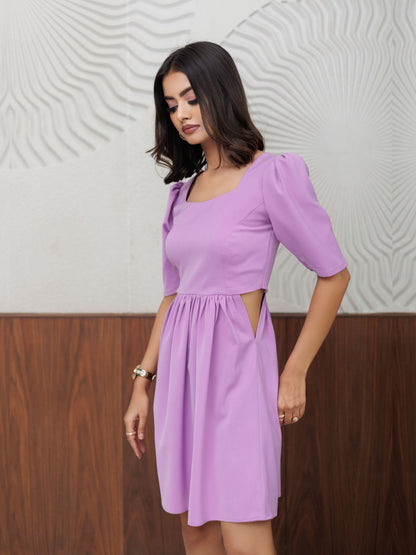 Lavender Cutout Short Dress
