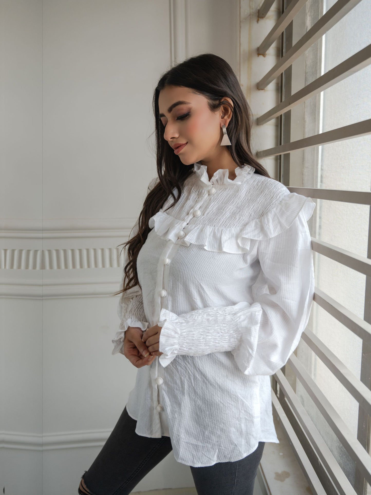 Classic Smocking Yoke Shirt