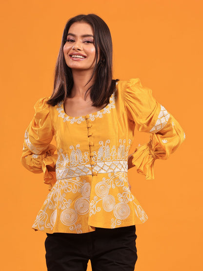 Silk Embroidered Top