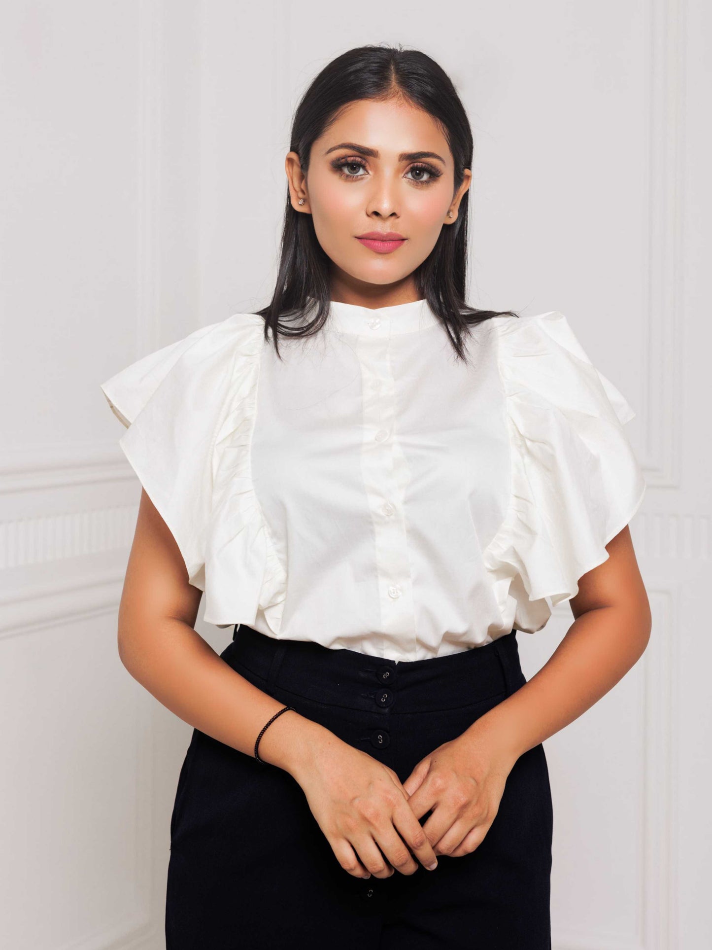 Off White Frill Shirt