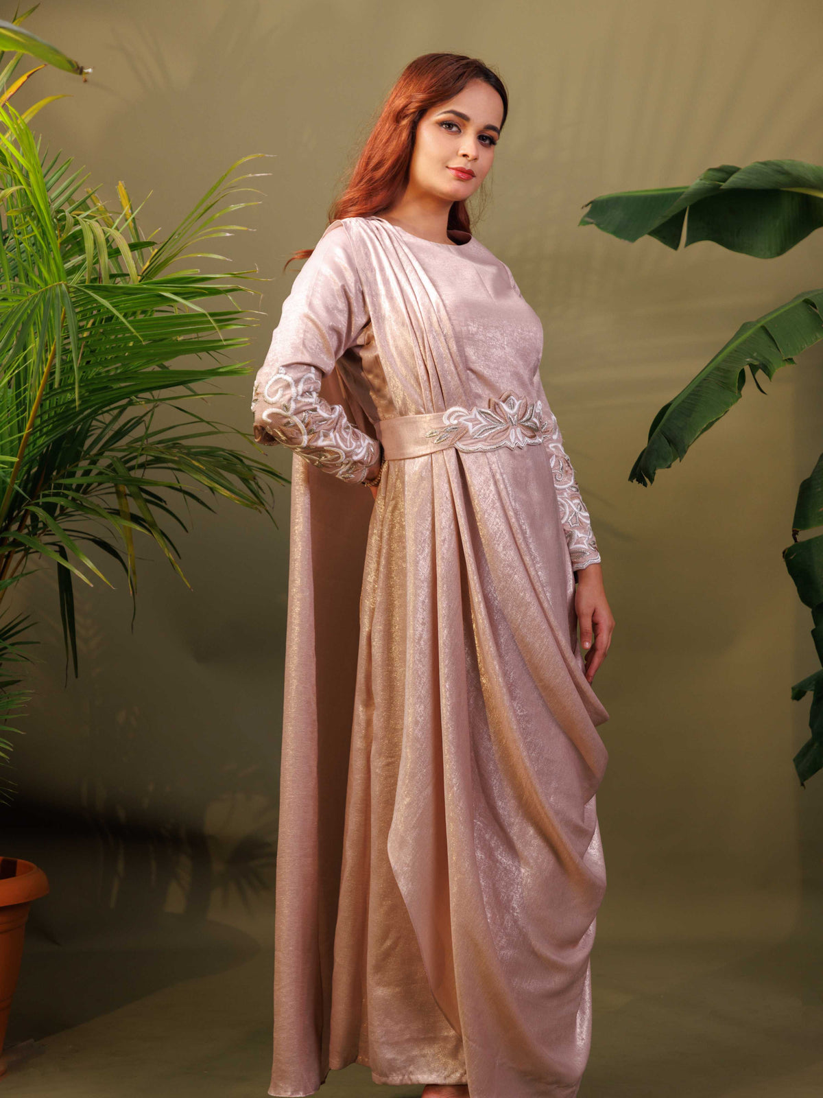Blush Pink Embroidered Gown