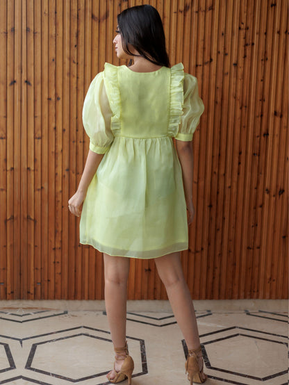 Pastel Yellow Embellished Dress