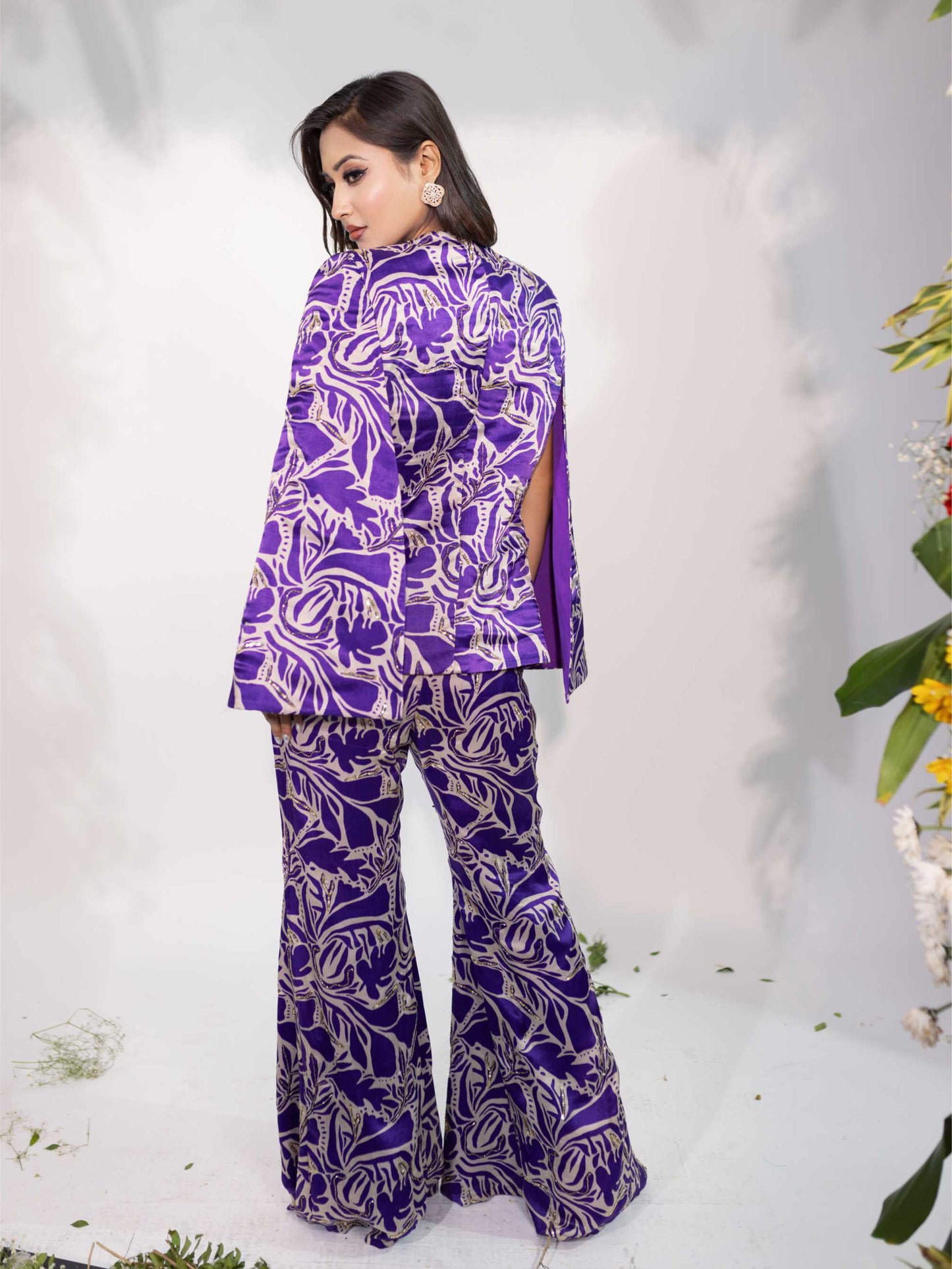 Abstract Print Blazer Set