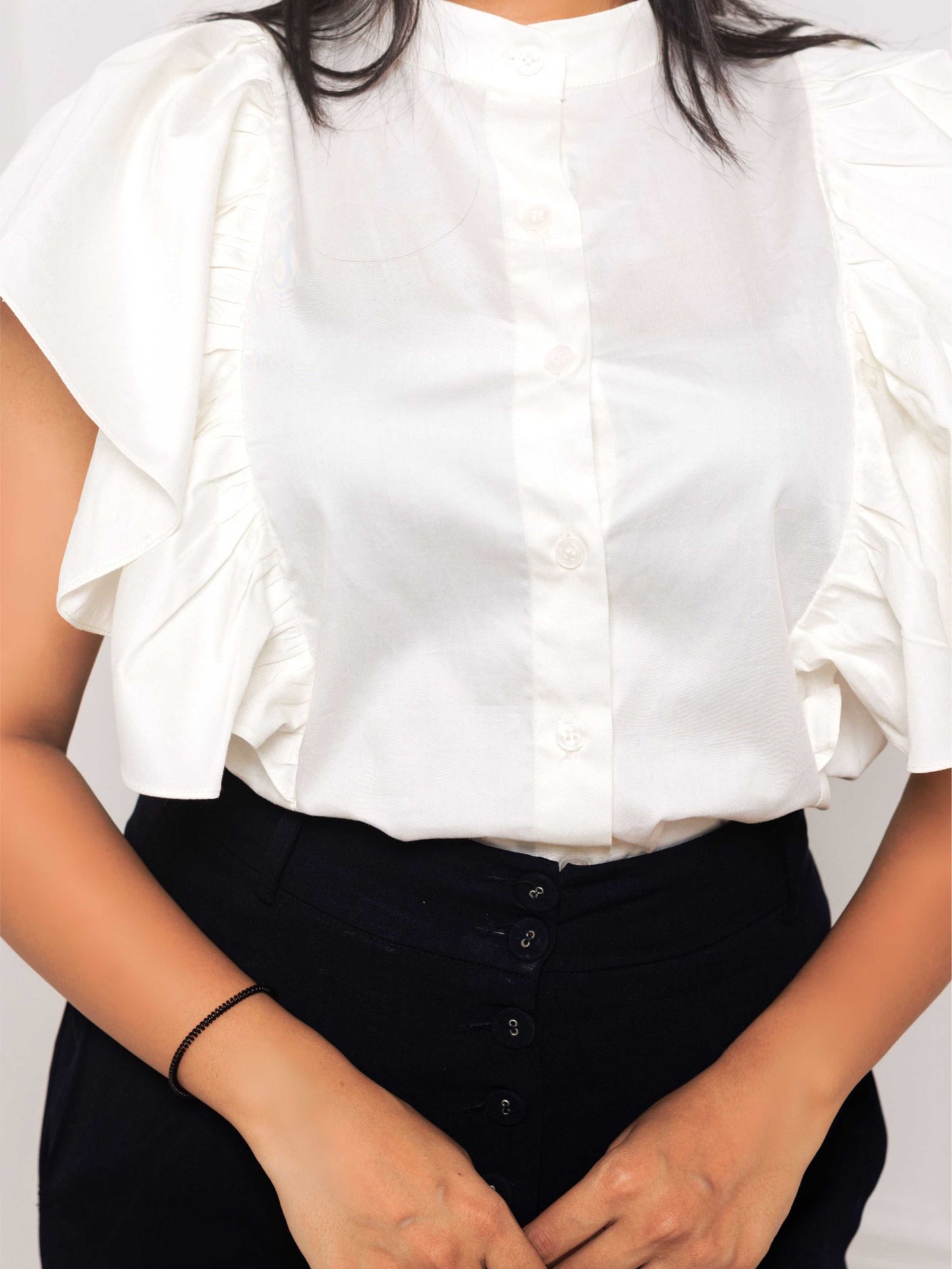Off White Frill Shirt