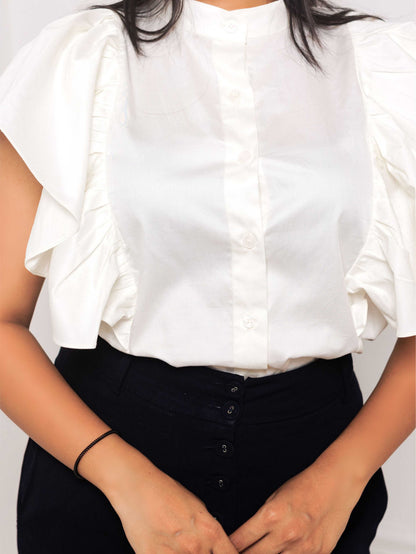 Off White Frill Shirt