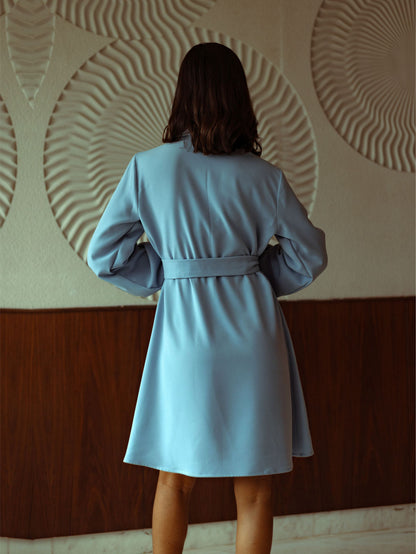 Ice Blue Embellished Blazer Dress