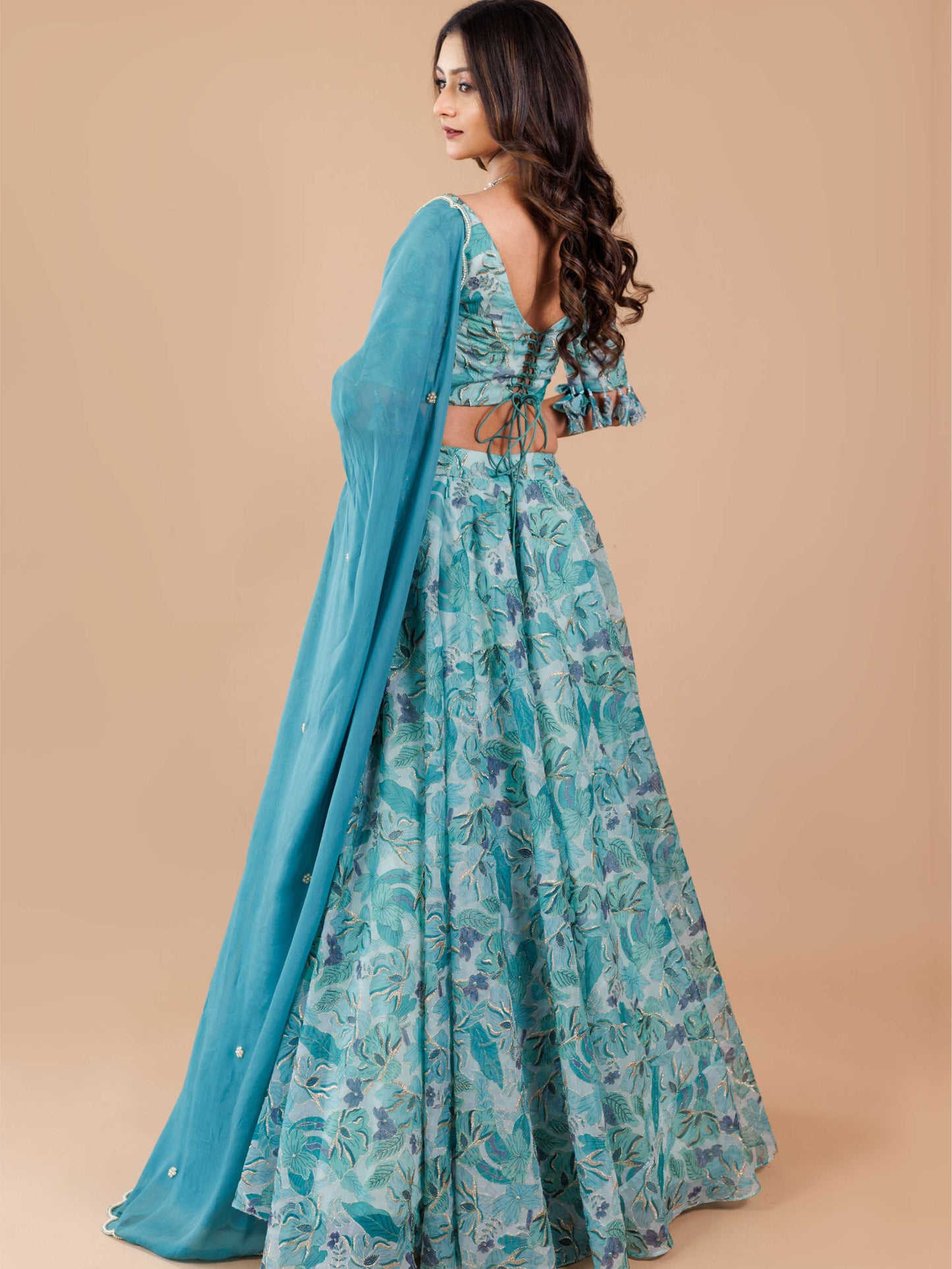 Emerald Blue Printed IW