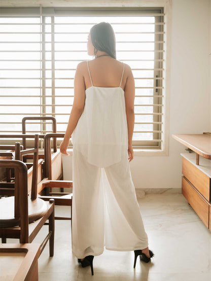 White Pleated Cords Set