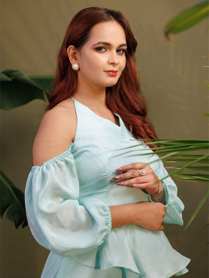 Powder Blue Peplum Dress
