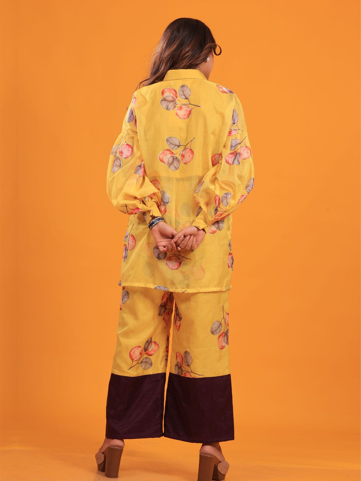 Printed Organza Cord Set