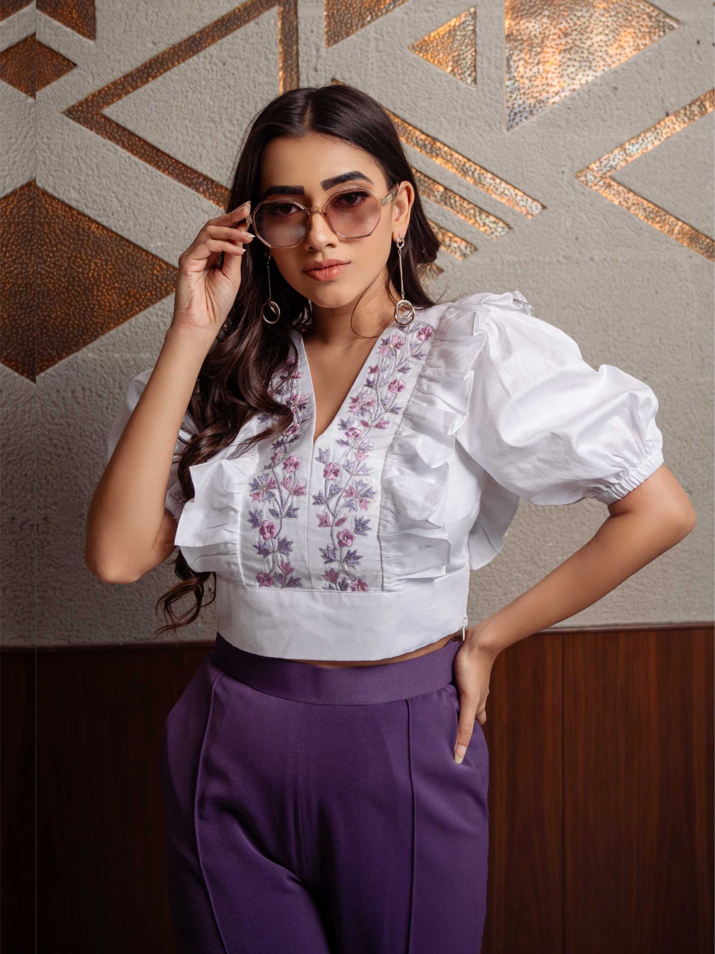 White & Lavender Co-Ord Set