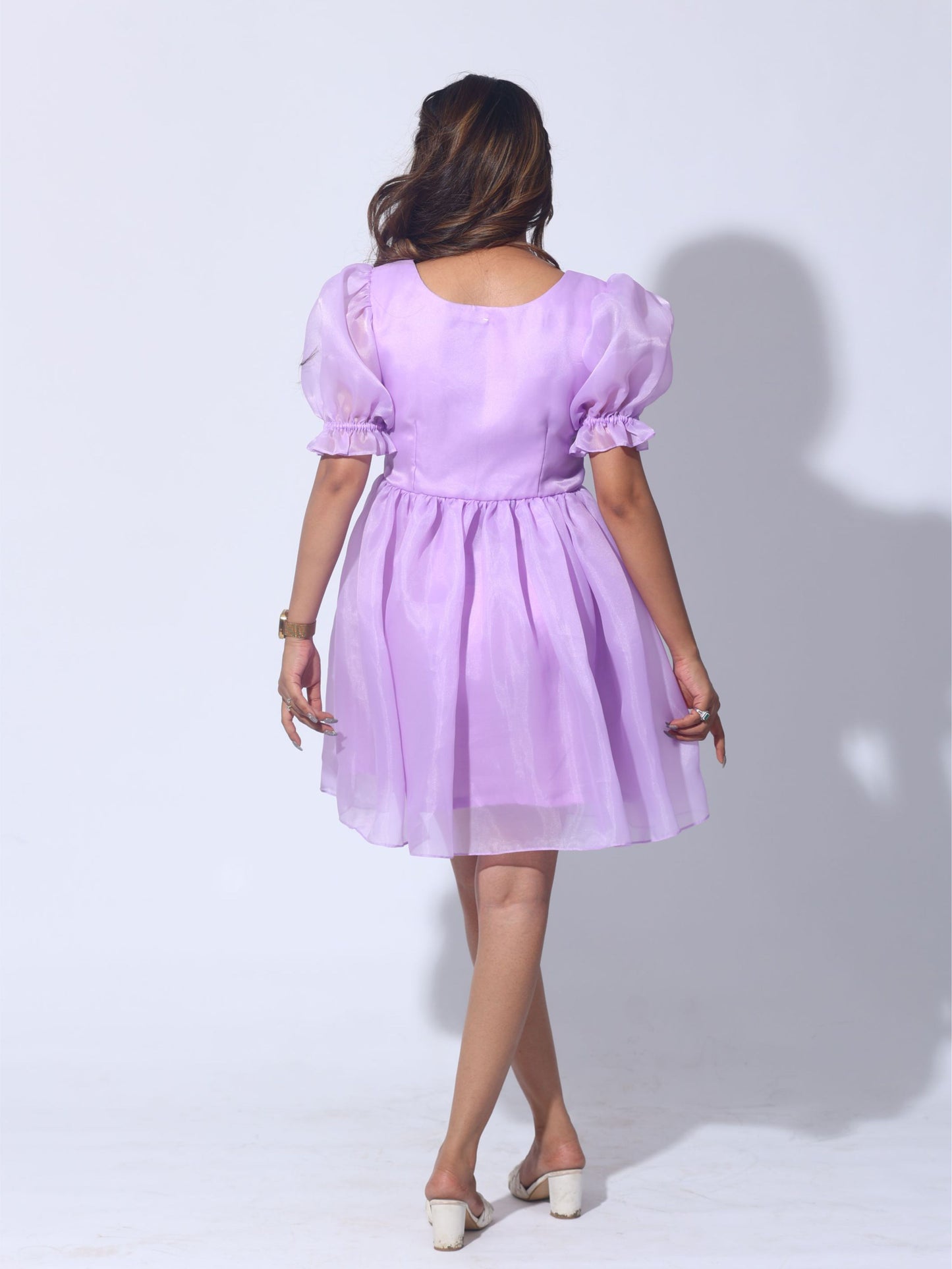 Lavender Organza Mini Dress