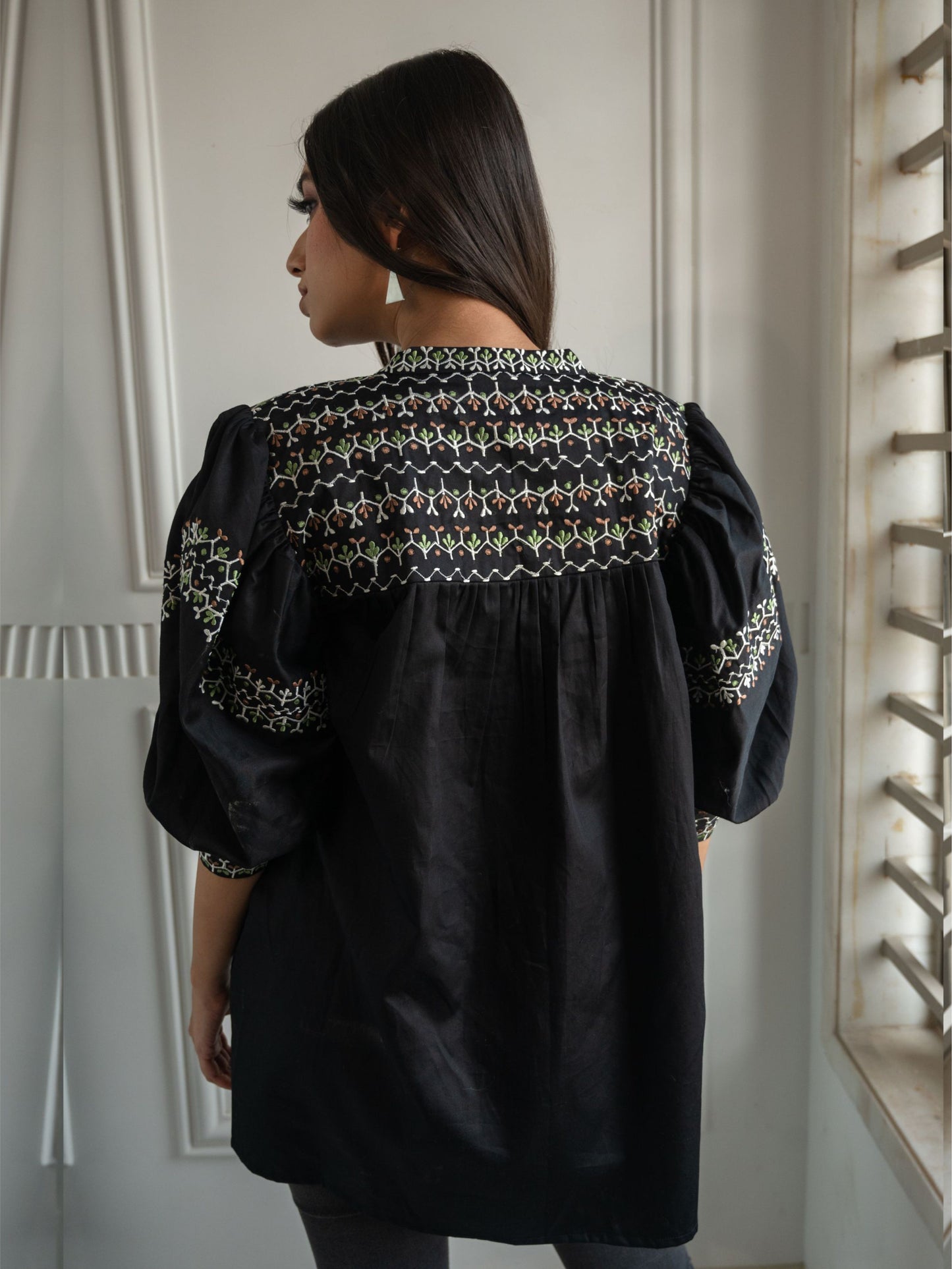 Black Embroidered Top