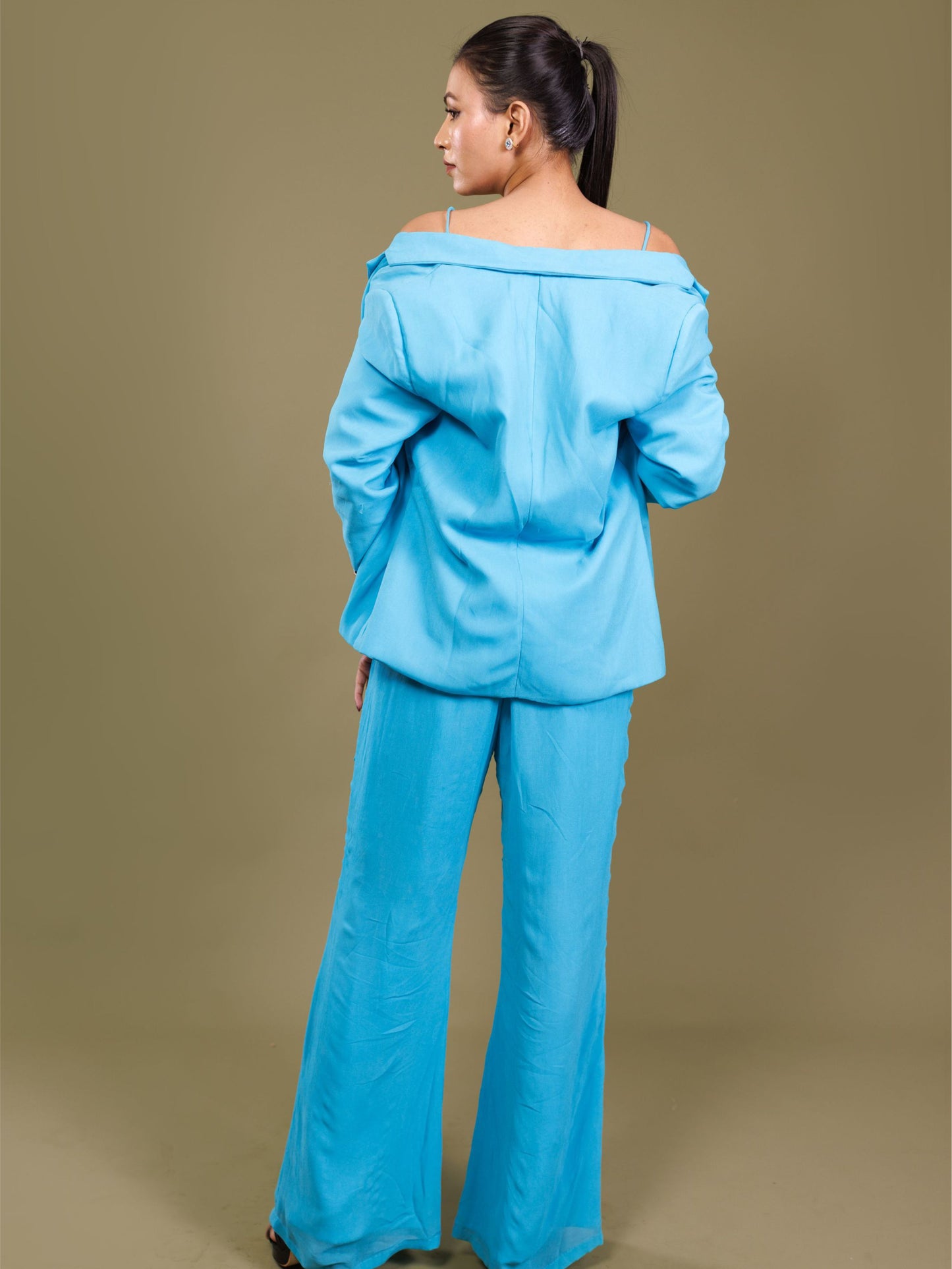 Turquoise Blue Coreset Blazer Set