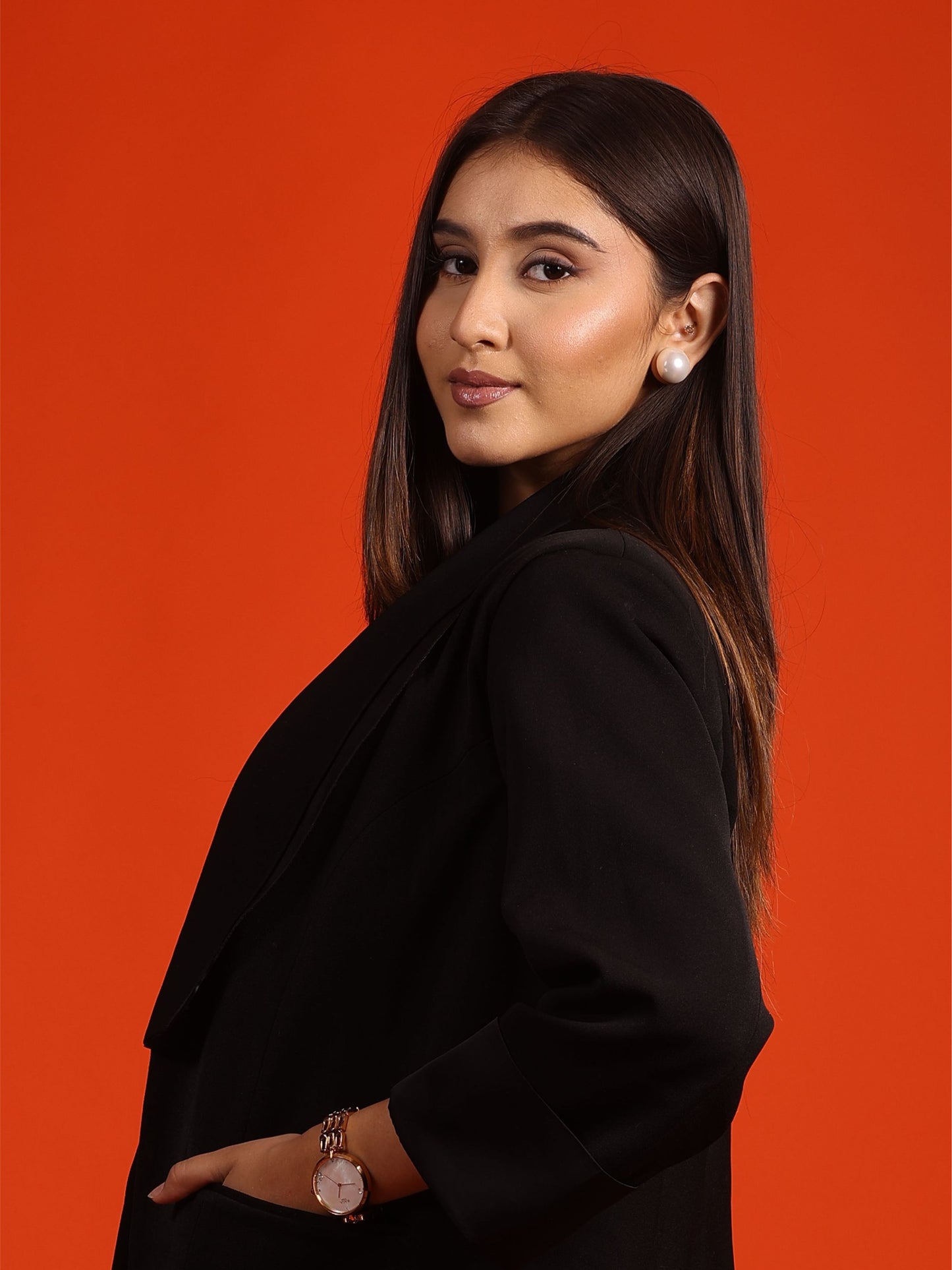Black Double Collar Blazer