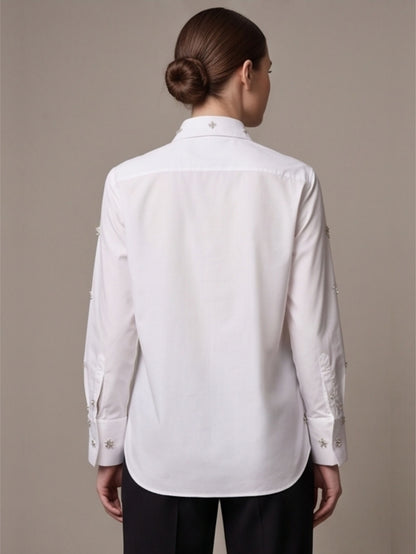 Stone Work White Shirt