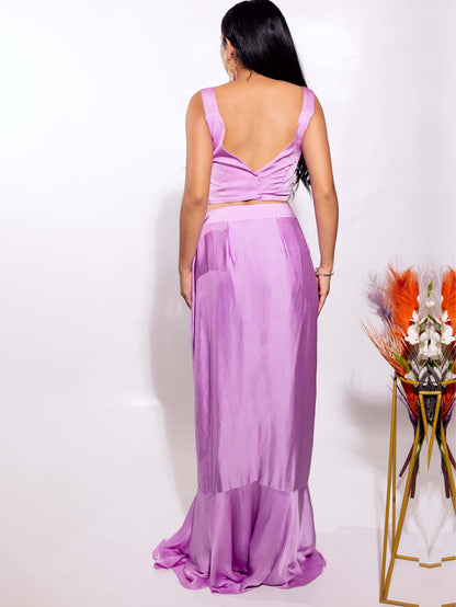 Lavender Dhoti Set