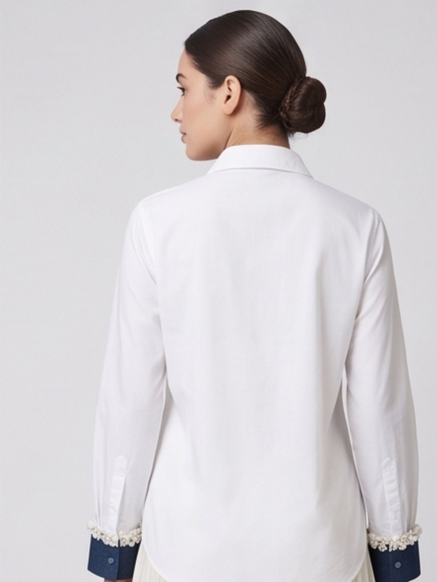 White Denim Heart Shirt