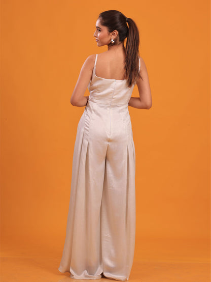 White Metallic Jumpsuit
